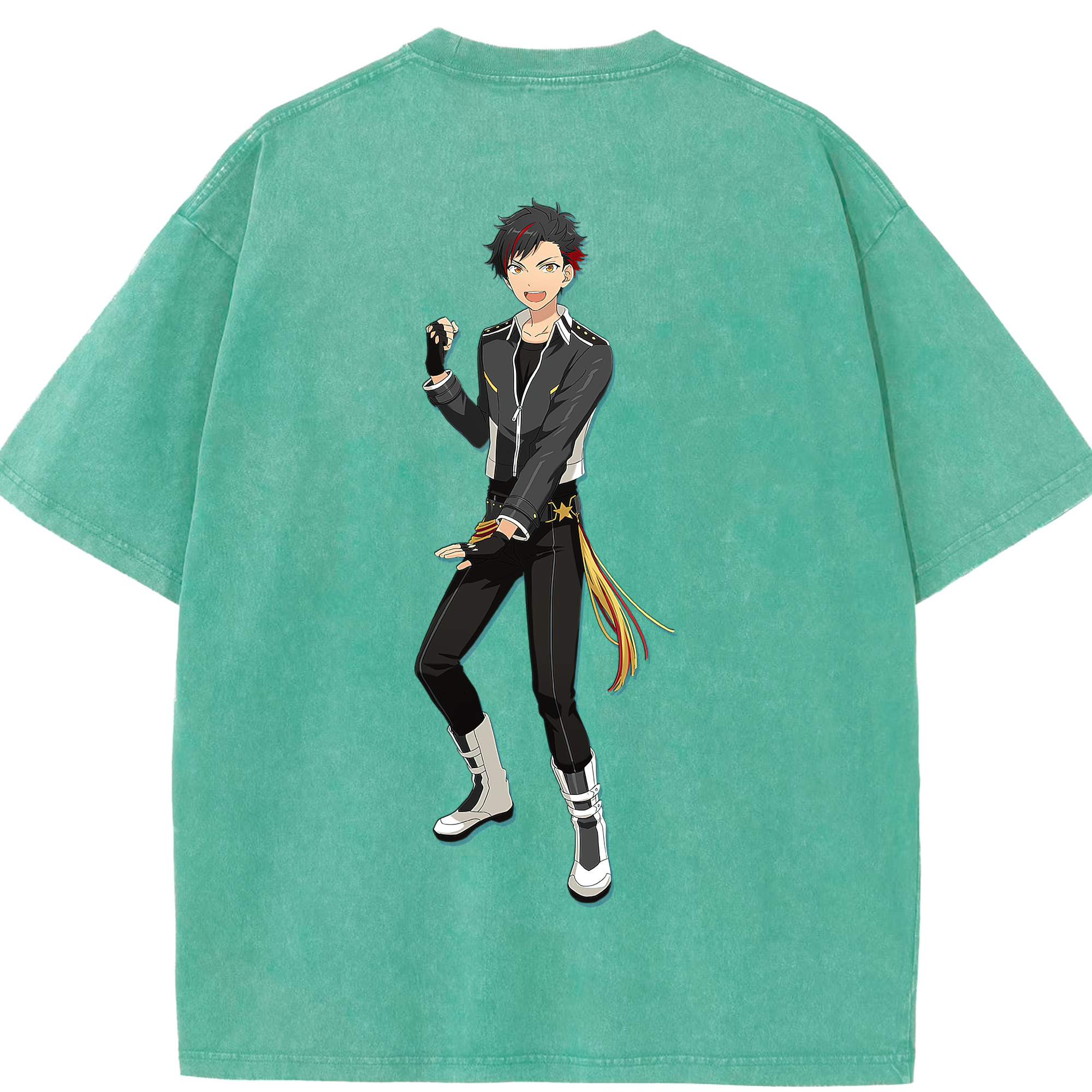 （画像用） あんさんぶるスターズ! Ensemble Stars 綿100% ヴィンテージ風 半袖Tシャツ（背面プリント）